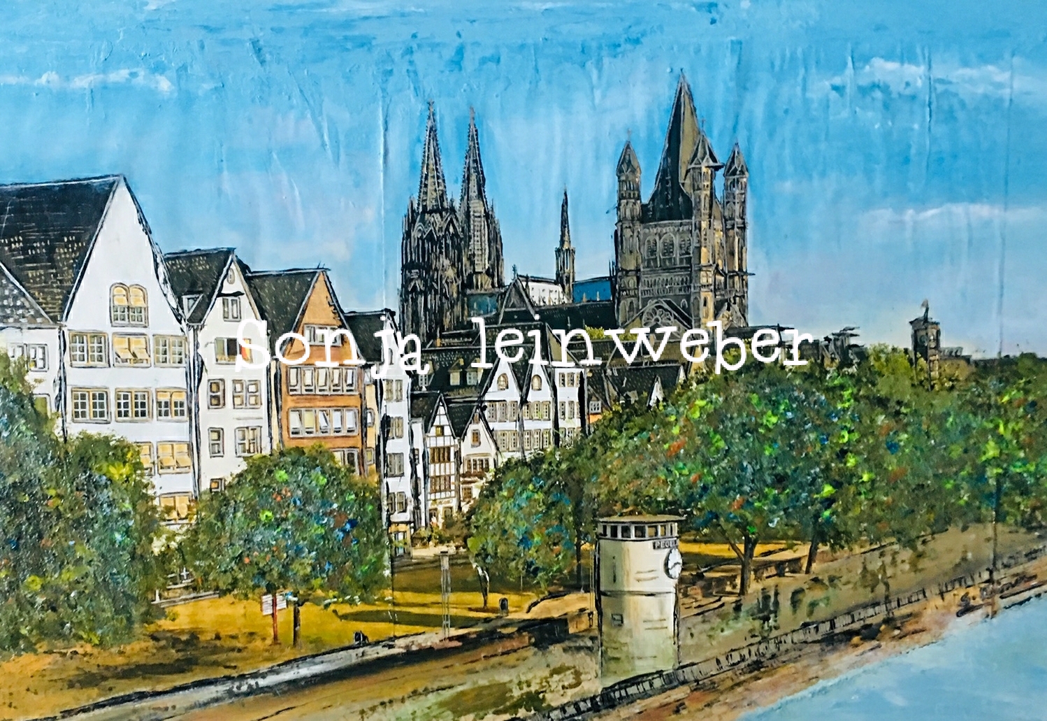Am Rhein – Köln-Collage von Sonja Leinweber