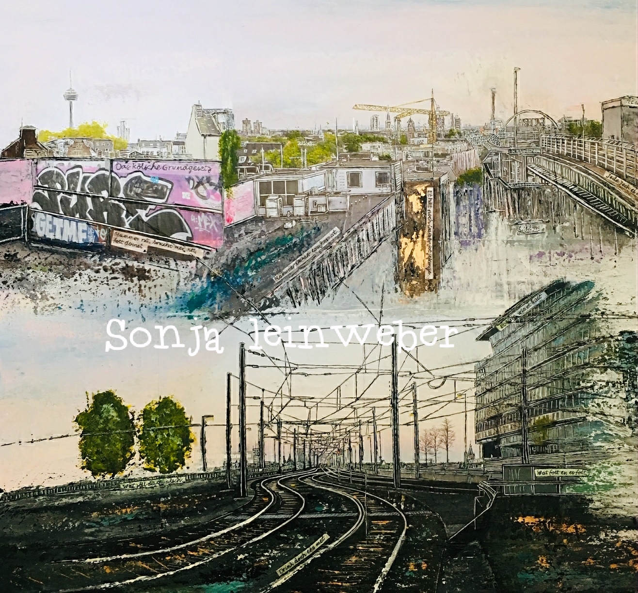 Die Bahn – Köln-Collage von Sonja Leinweber