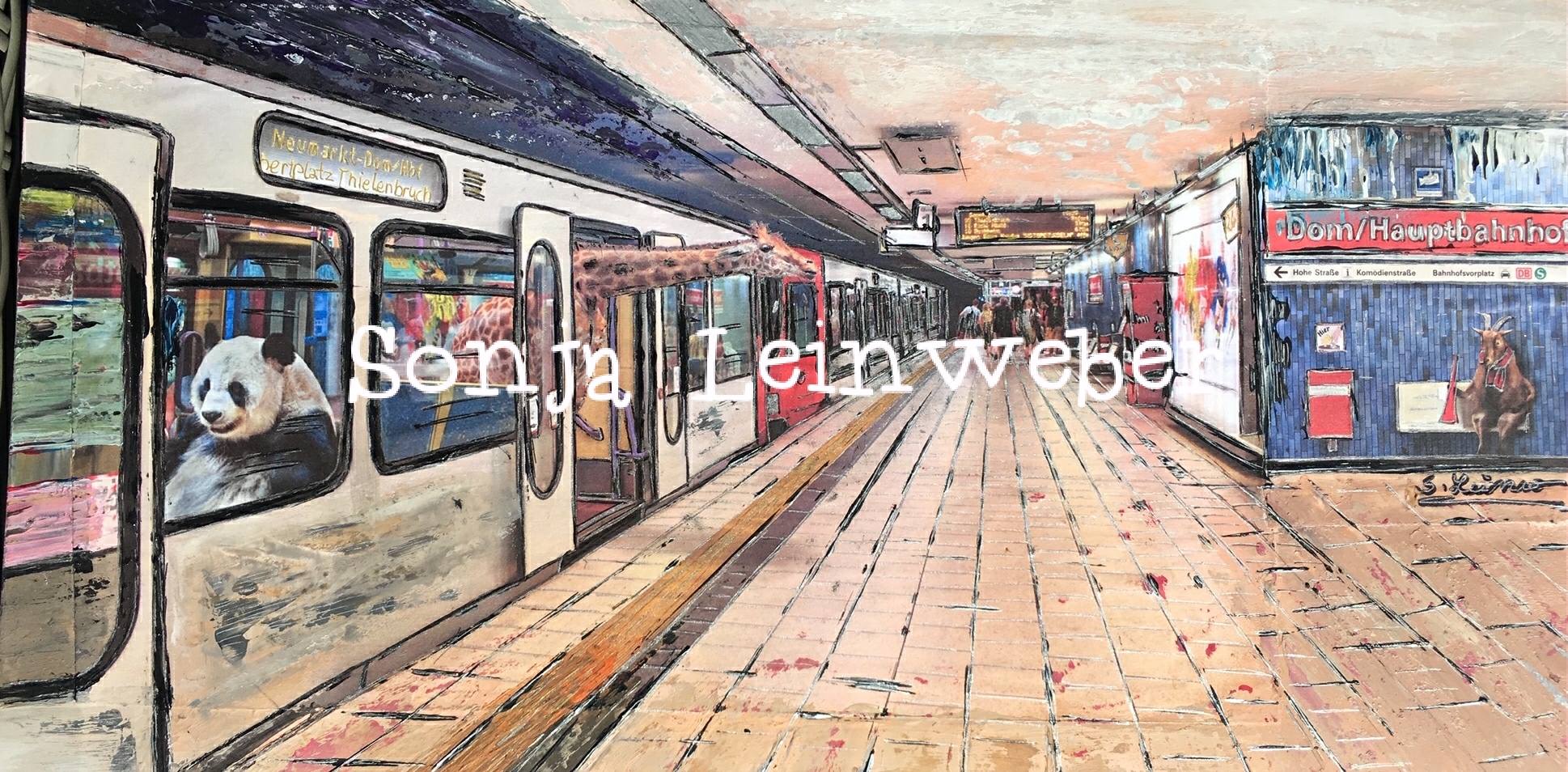 Dom & Hauptbahnhof – Köln-Collage von Sonja Leinweber