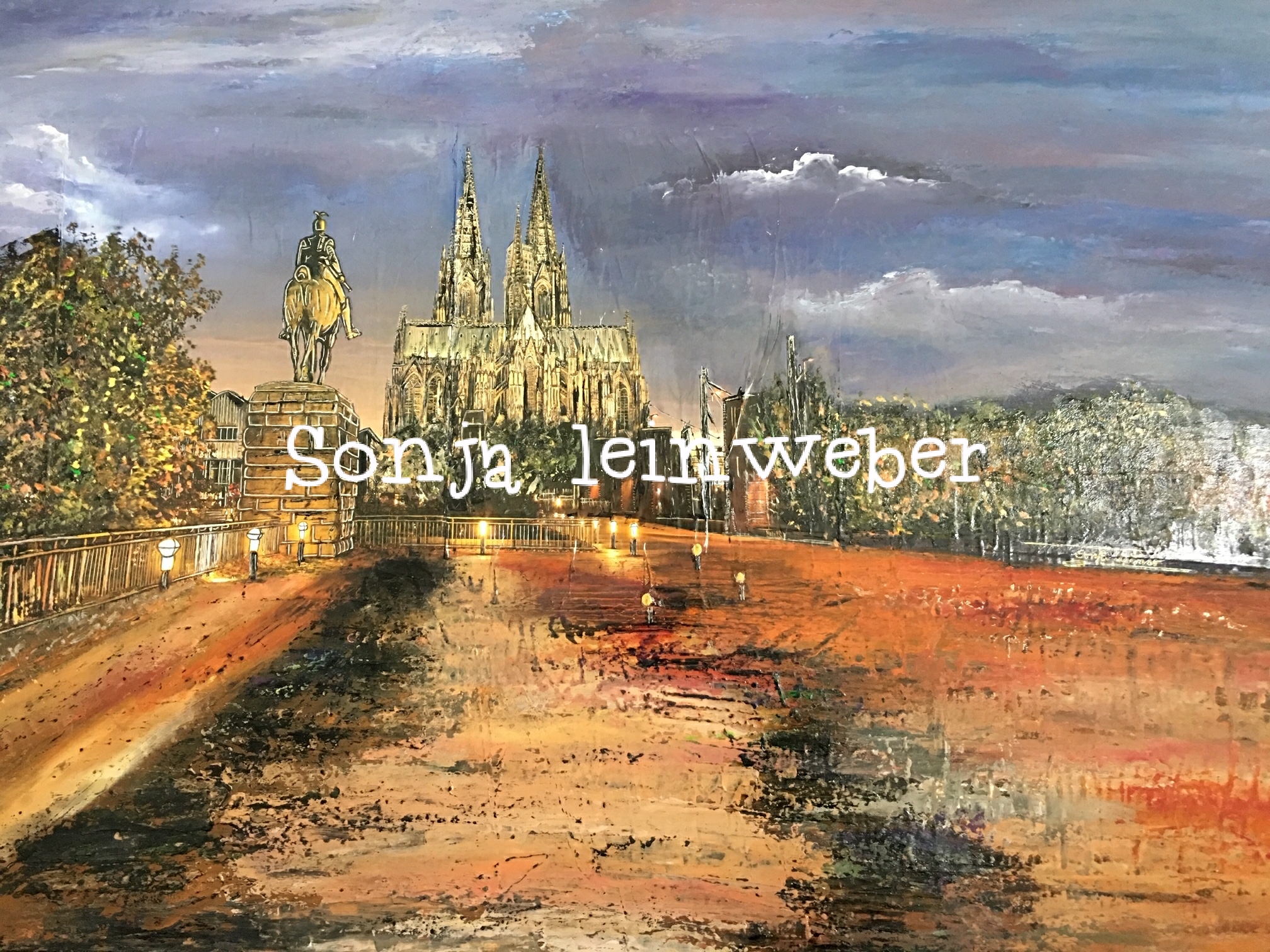 Dom vom Balkon – Köln-Collage von Sonja Leinweber