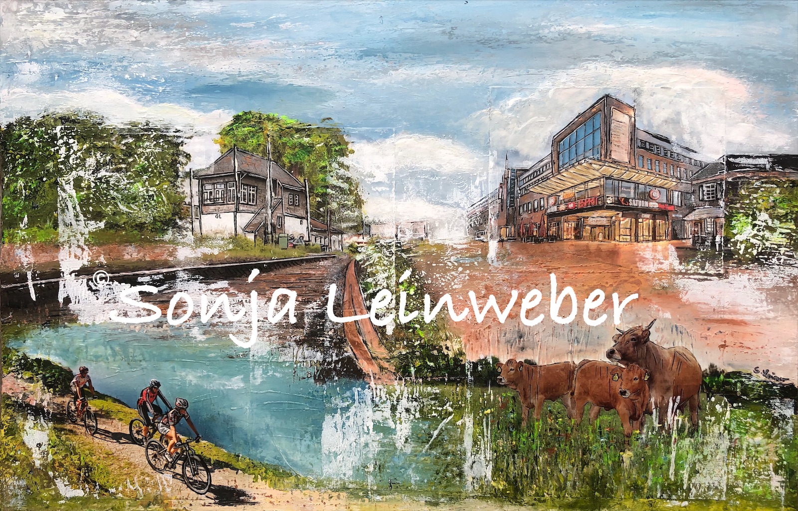 Gladbach – Köln-Collage von Sonja Leinweber