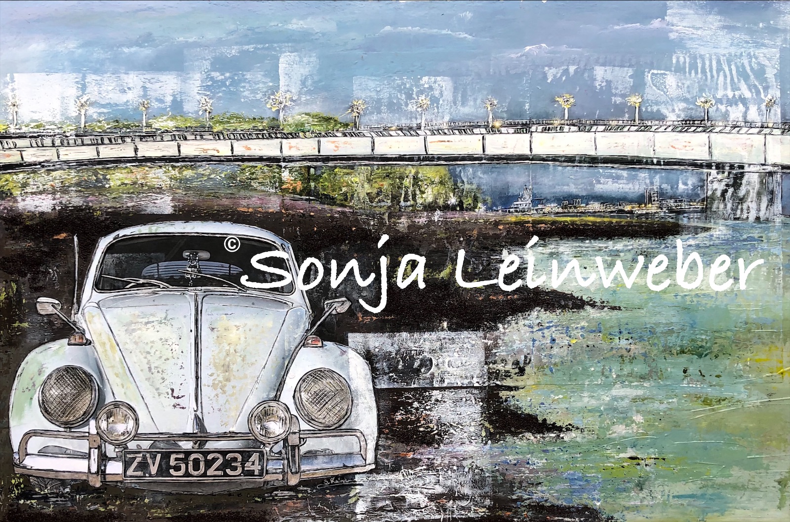 Der Käfer – Köln-Collage von Sonja Leinweber