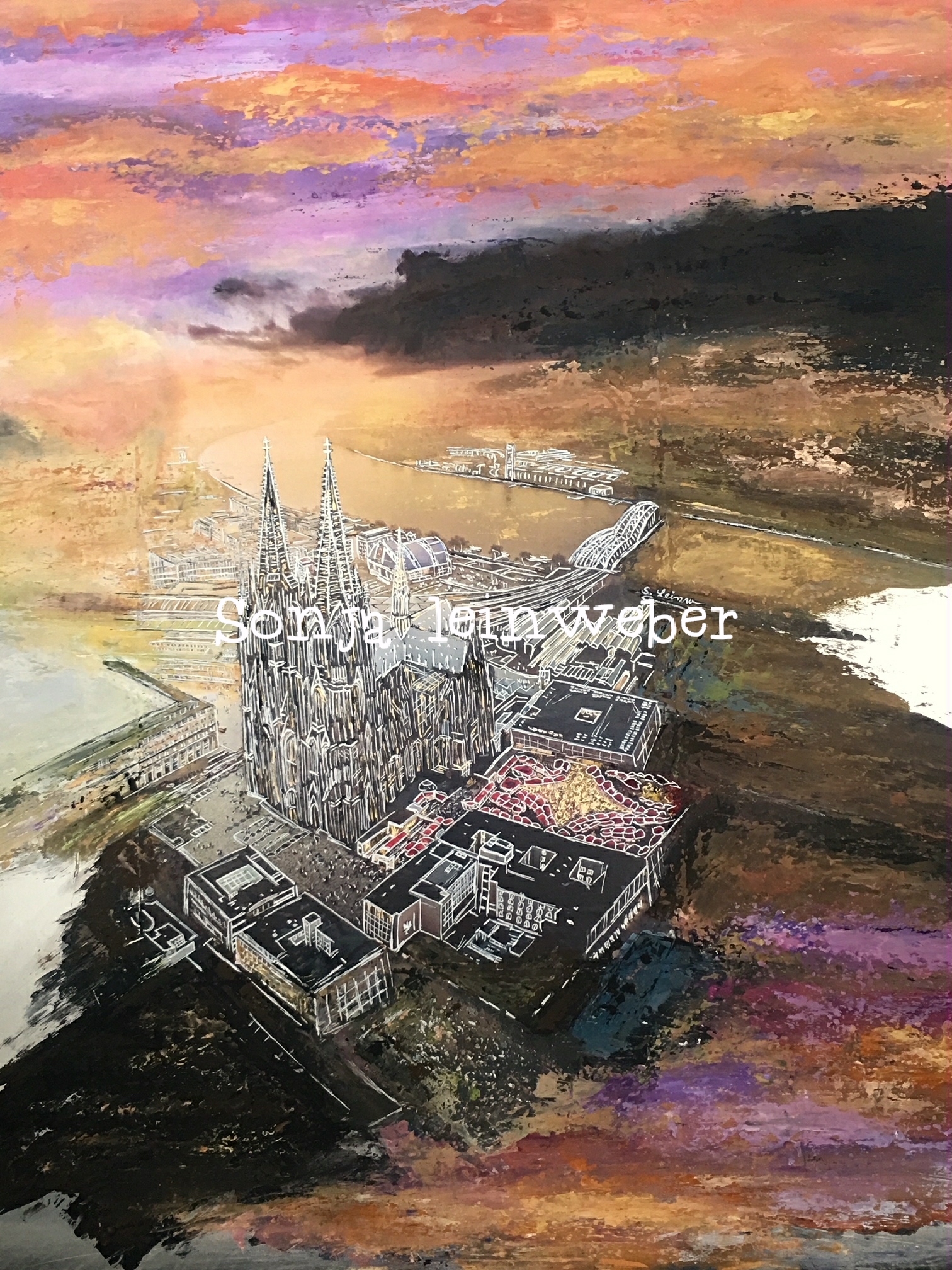 Köln von oben – Köln-Collage von Sonja Leinweber